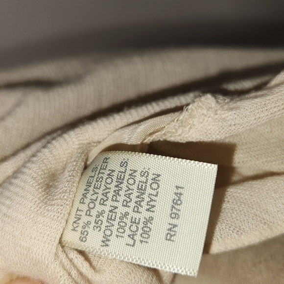 J Jill Women's Size MP Beige Floral Lace Pin Tucked Long Sleeve Button Down Top - Picture 14 of 14